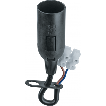 Патрон подвесной NAVIGATOR Е14 с проводом и клемной колодкой пластик черный