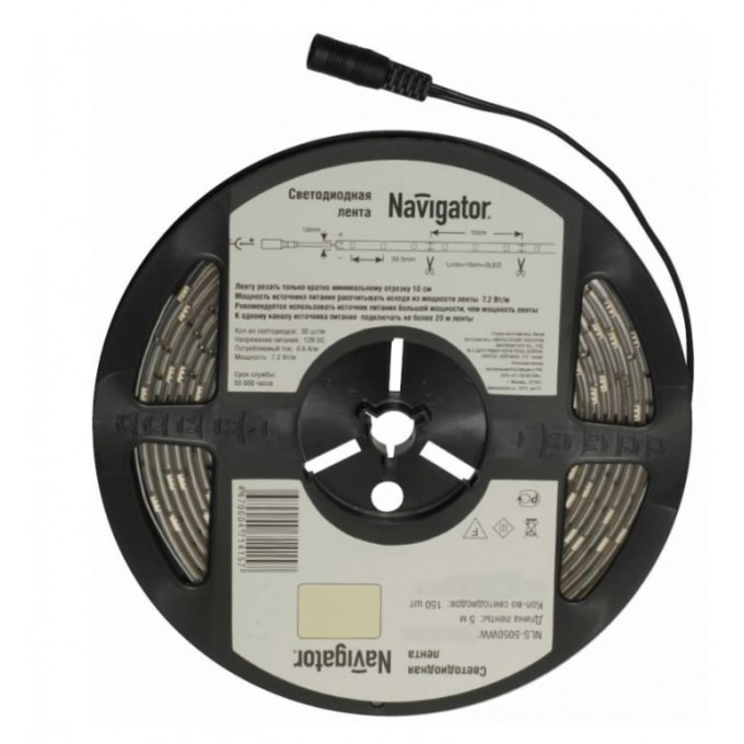 Лента NAVIGATOR СД 71 427 NLS-5050WW60-14.4-IP65-12V R5 5 м 71427 NLS-5050 Лента NAVIGATOR СД 71 427 NLS-5050WW60-14.4-IP65-12V R5 5 м 71427 NLS-5050