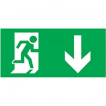 Аварийная наклейка NAVIGATOR серии NL-100x200W-E39 "Направление к эвакуационному выходу направо вниз"