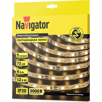 Лента NAVIGATOR серии NLS-2835WWST72-6-IP20-12V Лента NAVIGATOR серии NLS-2835WWST72-6-IP20-12V